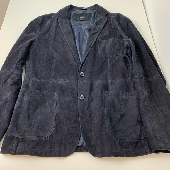 Hugo Boss Goat Leather Blazer Jacket Black Sz 44R 2 Buttons Pockets Quiet Luxury - Picture 3 of 15